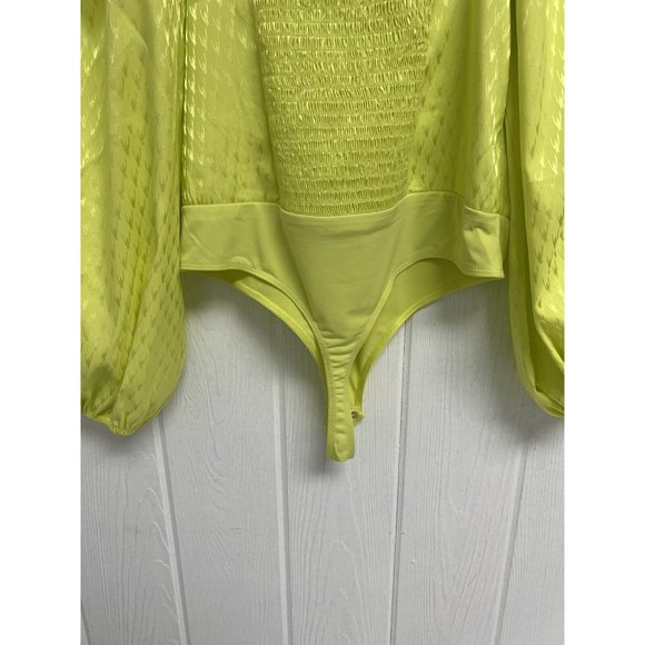 Express Women's Satin Jacquard Tie Front Bodysuit long sleeve size L - Picture 12 of 12